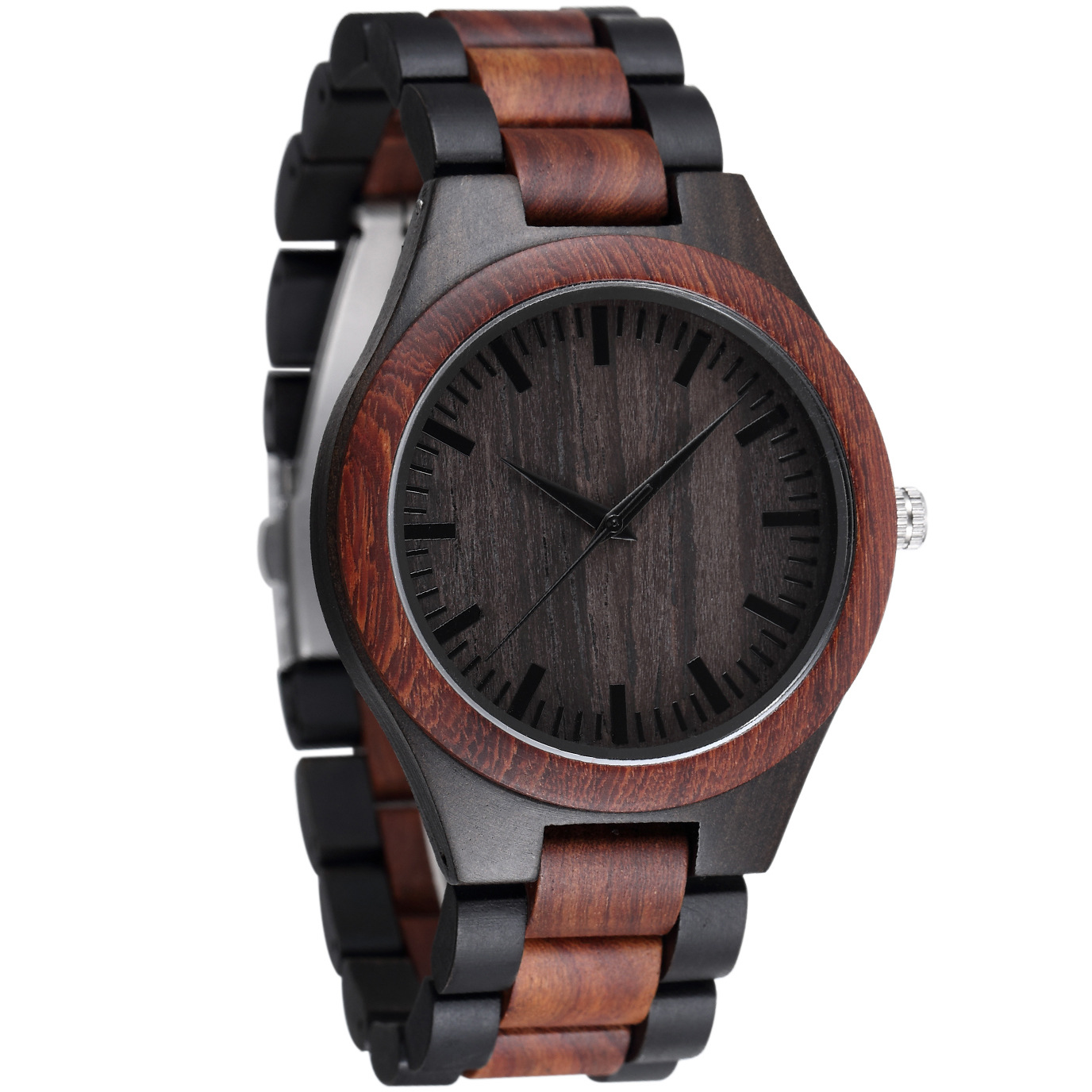 大表盘石英木表新款DIYwristwooden日本2035机芯现货支持一件代发详情30