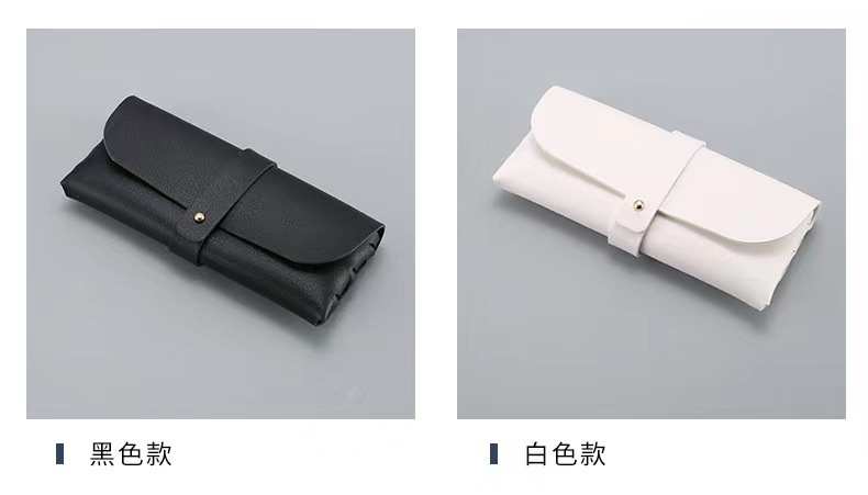新款单钉墨镜PU皮盒软包太阳镜盒时尚黑色手提便携眼镜盒厂家直销详情8