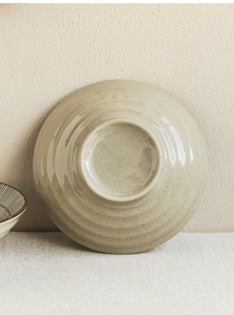 Creative line ceramic large bowls, household soup bowls, open bowls, tableware bowls, wholesale aged vegetable bowls, restaurant ramen bowls pic 7
