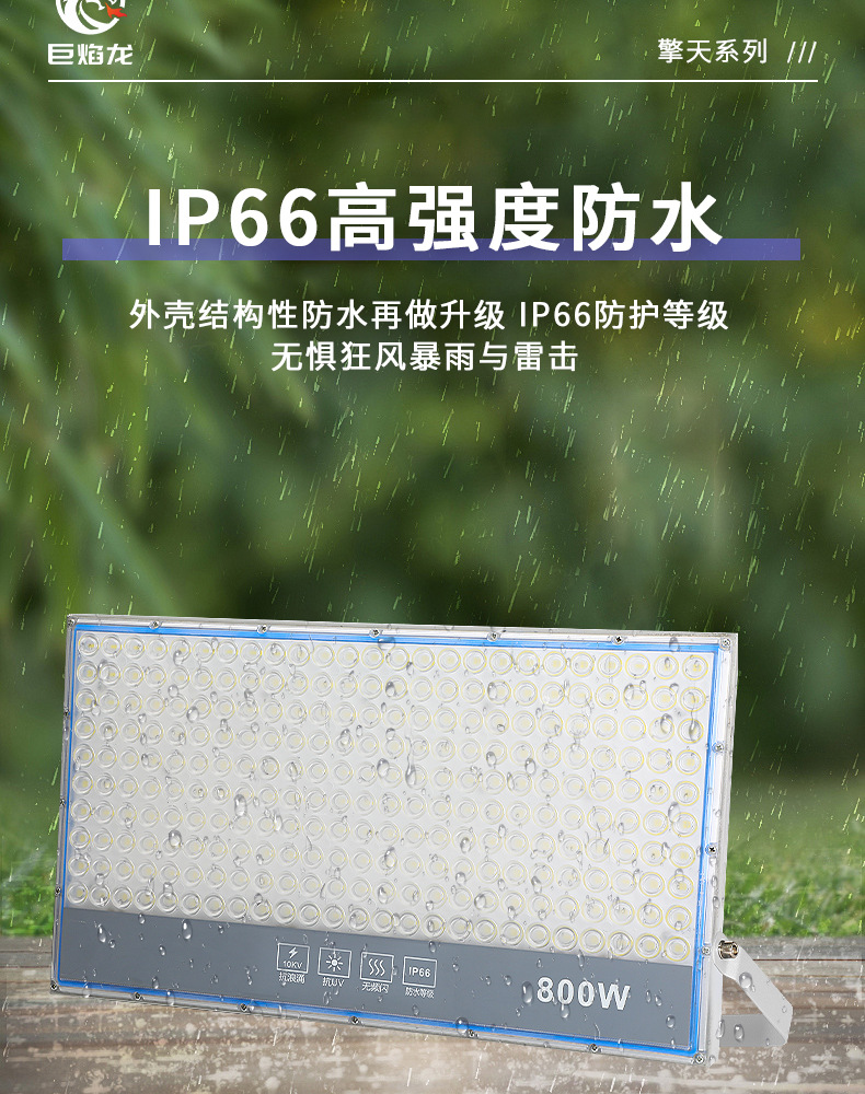 LED high-power floodlights, outdoor waterproof square spotlights, high-intensity ultra-bright sports field searchlights, high-pole floodlights pic 4