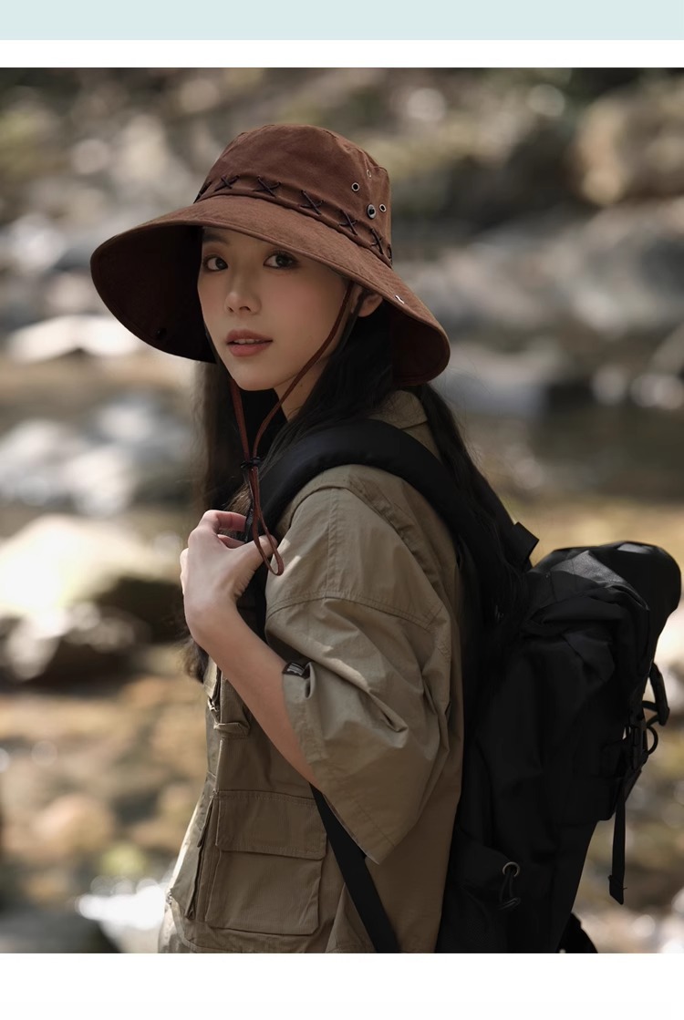 Big-headed sun hat, 2024 new style mountaineering hat, plus-size fisherman hat, outdoor western cowboy hat, large sun hat pic 13