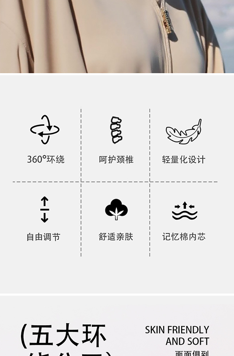 Portable U-shaped pillow, memory foam can absorb the cool feeling, travel pillow, airplane neck pillow, portable neck pillow, U-shaped pillow, cross-border pic 2