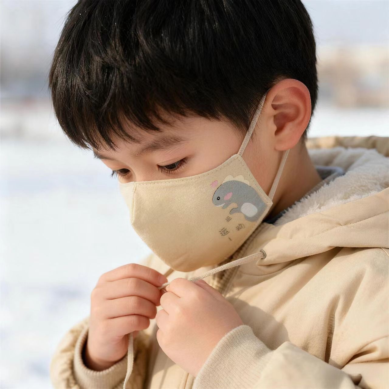 冬天儿童口罩纯棉保暖A级独立包装可水洗4-12岁可爱卡通布面罩详情9