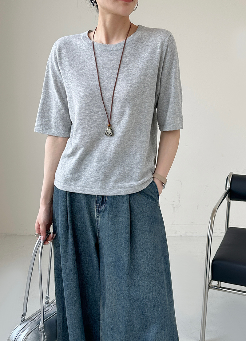 New ROW style ~UPW linen + cotton round-neck short-sleeved T-shirt, refreshing and versatile, casual and commuting, elegant and intellectual woman pic 6