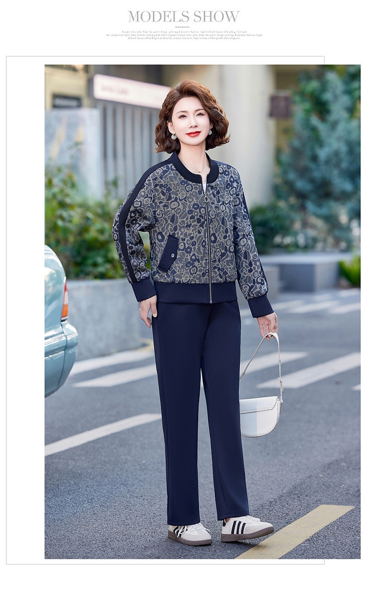 2025春秋时尚减龄妈妈女装休闲运动套装新款中年妈妈运动服两件套详情24