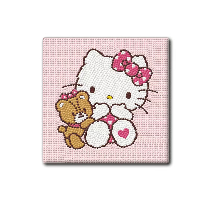 2024 New KT Cat Full Diamond DIY Diamond Painting with frame, high appearance level cartoon dot diamond hanging painting home decoration toy pic 14