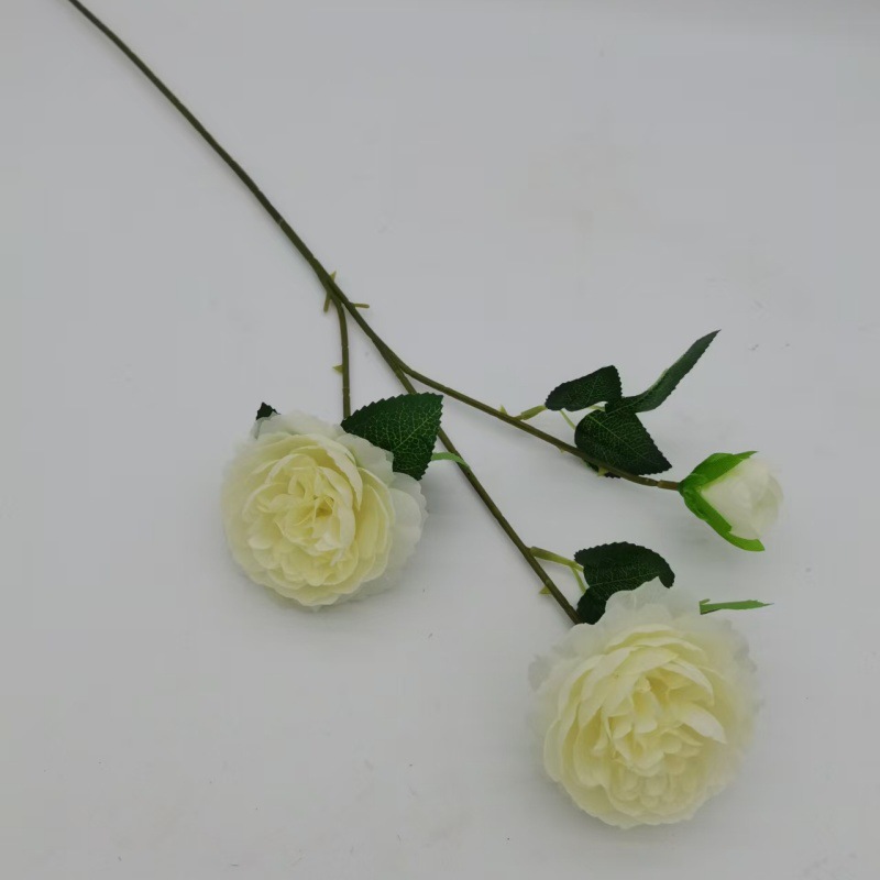 3头洋牡丹玫瑰情人节婚庆婚礼插花装饰商场酒店布置假花外贸批发详情10