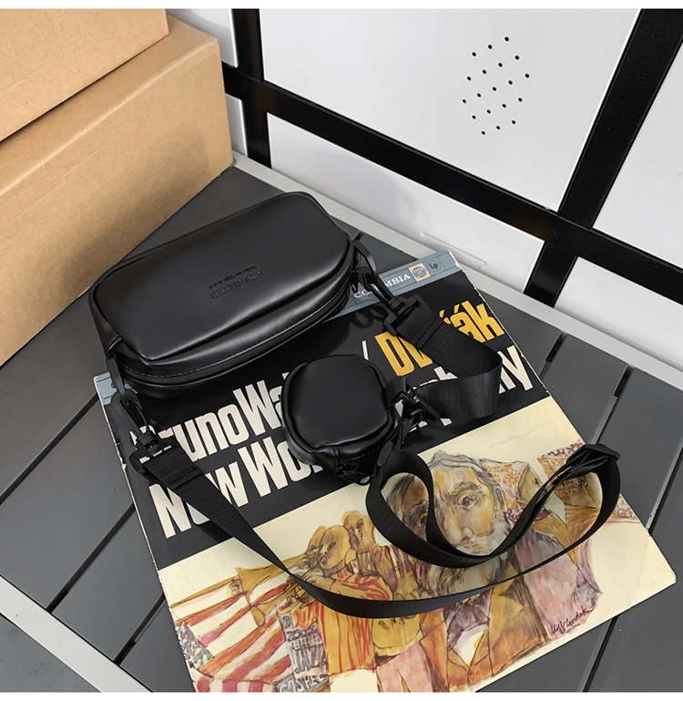 2026新款PU男士斜挎包韩版休闲小方包ins单肩包潮男情侣背包代发详情23