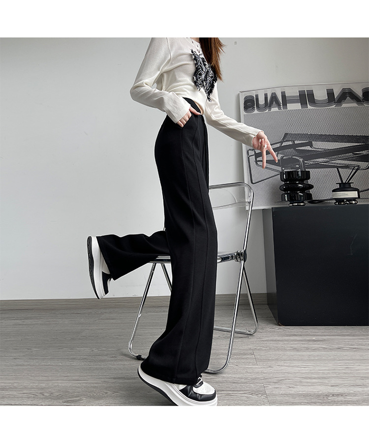 加绒香蕉裤女2025新款秋冬运动卫裤小个子高腰显瘦直筒窄版阔腿裤详情17