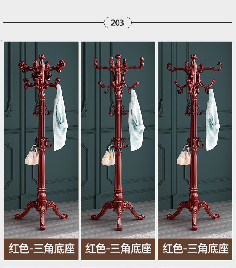 门厅室内立式挂衣架实木衣帽架落地家用客厅木质多功能挂衣服架子详情18