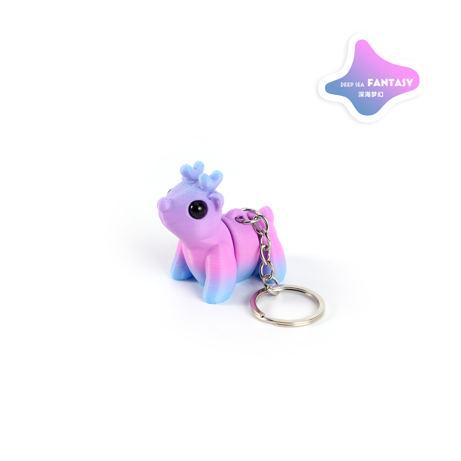 3D printed keychain pendant, reindeer Christmas cute multi-color movable one-piece joint cross-border bestseller pic 8