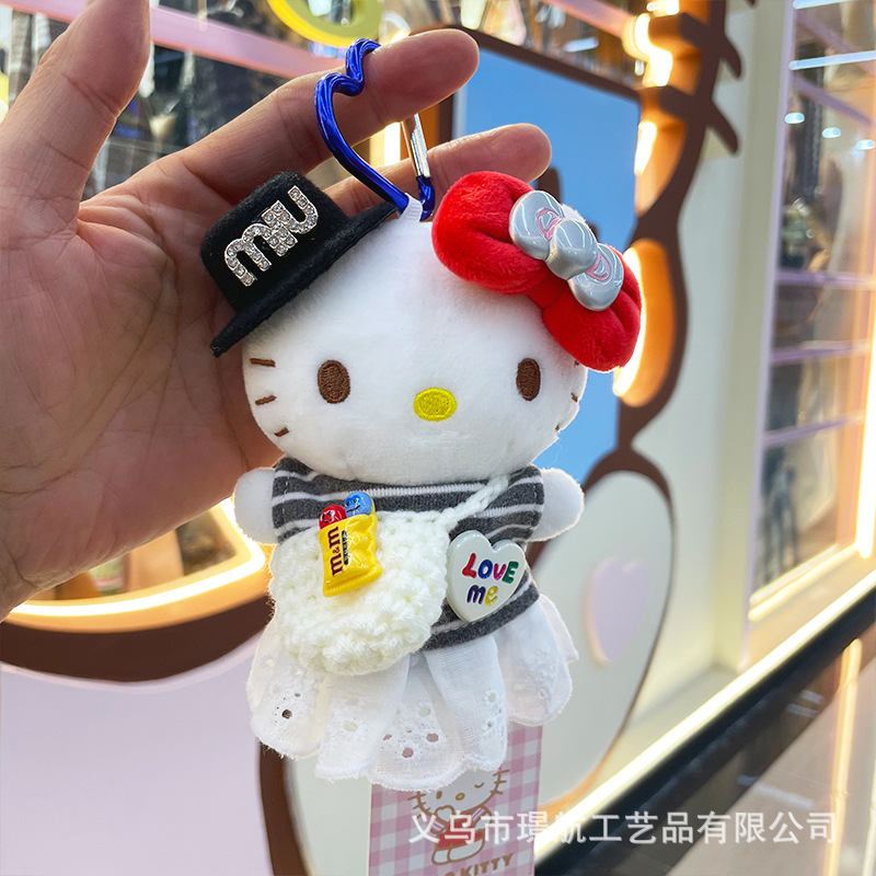 【 Genuine 】 hellokitty small pendant, cute plush doll kt doll dress, doll bag pendant pic 7