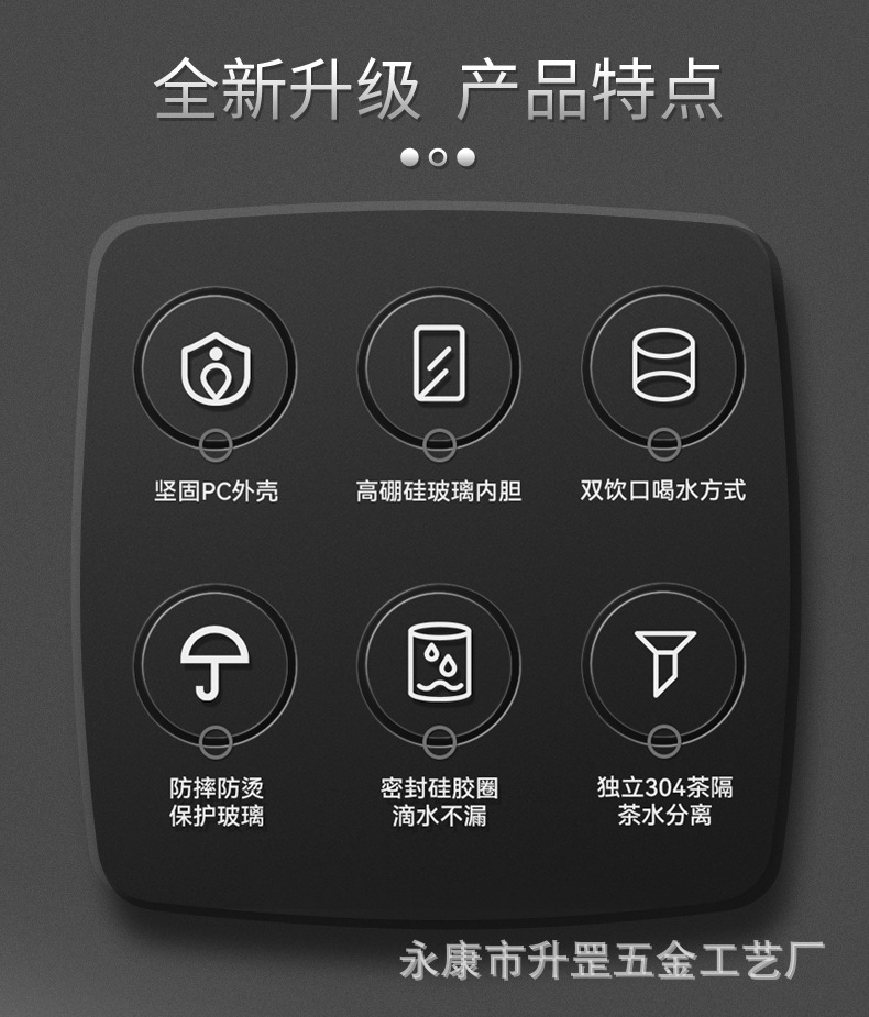 塑玻大容量玻璃杯耐高温泡茶杯2000ml便携防摔保温水杯子带盖批发详情2