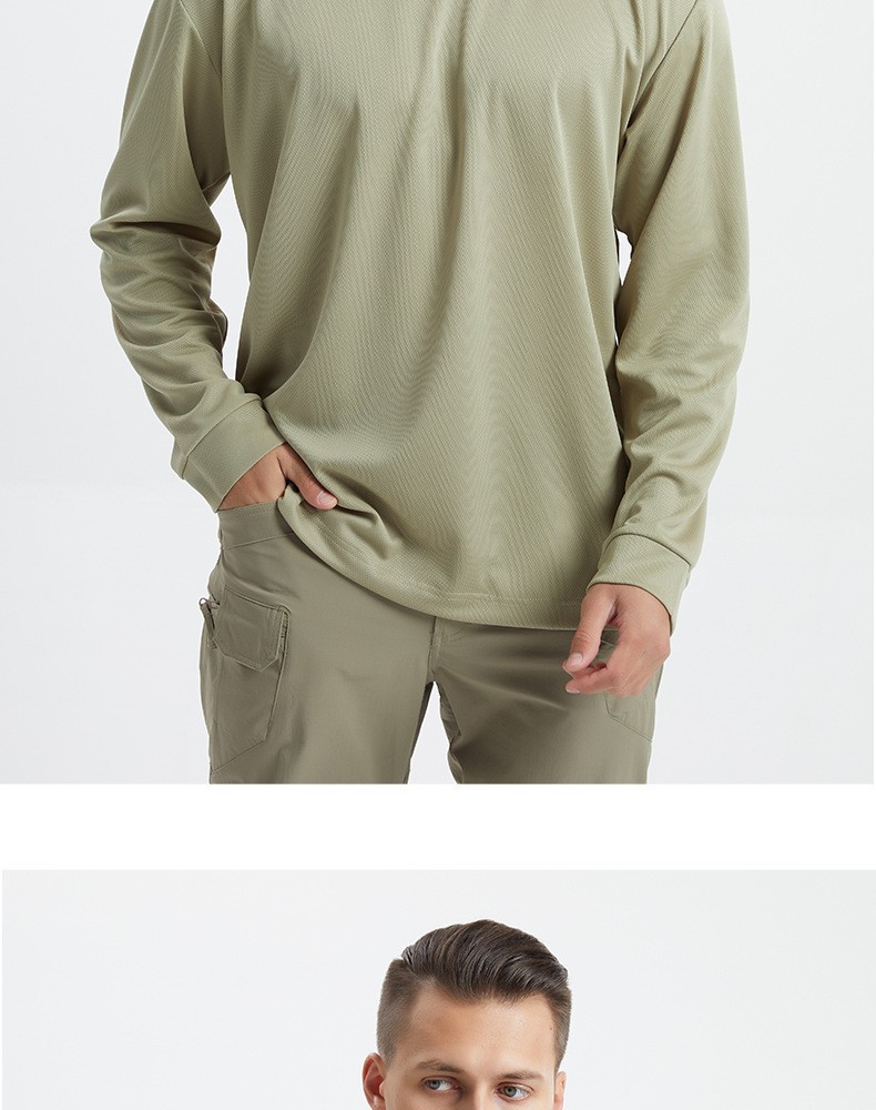 Yitu Custom long-sleeved T-shirt quick-drying hooded sun protection Outdoor sports fitness breathable tactical camouflage T-shirt for camping and fishing men pic 26