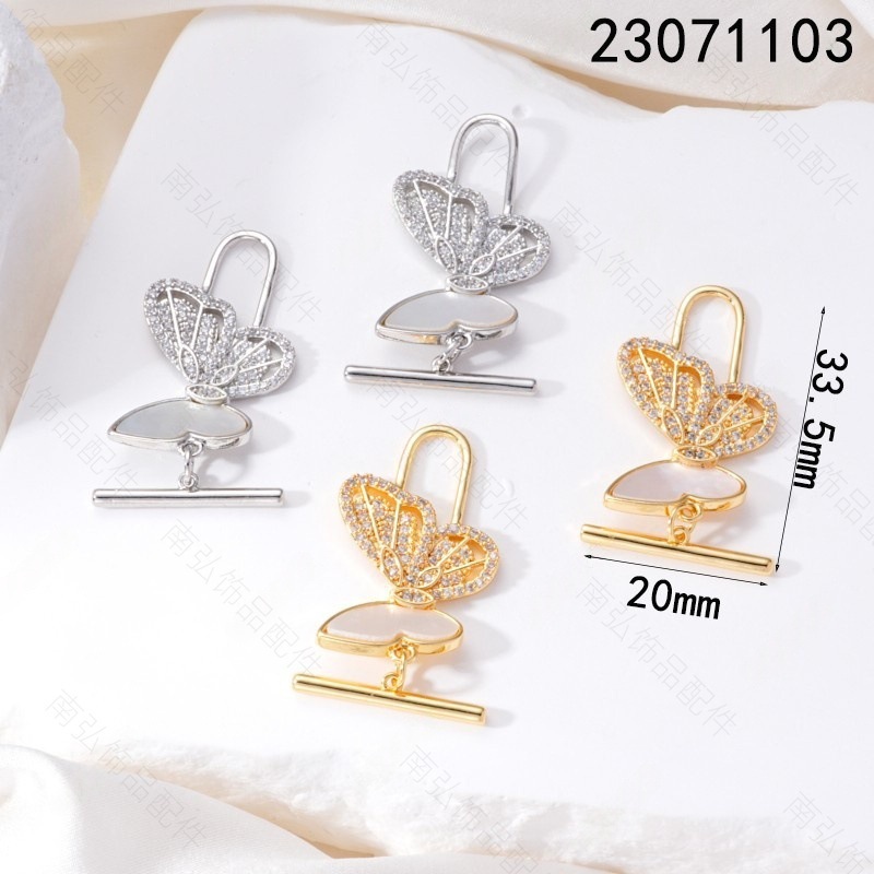 Pearl necklace clasp, 18k gold inlaid with zirconium irregular OT clasp, diy bracelet necklace ending chain clasp accessory pic 18