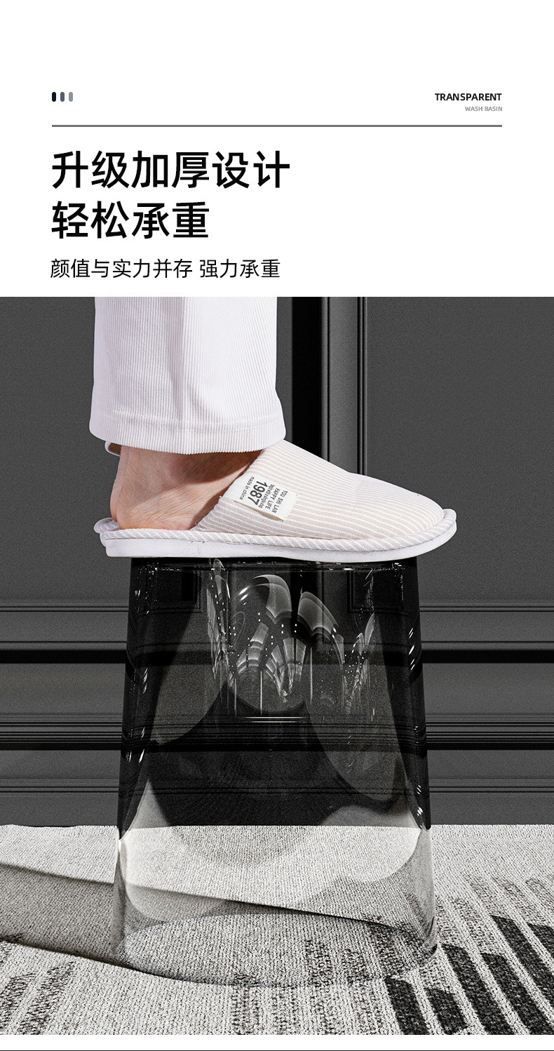 轻奢垃圾桶ins风高颜值家用高级感开口式拉圾筒客厅透明简约纸篓详情13