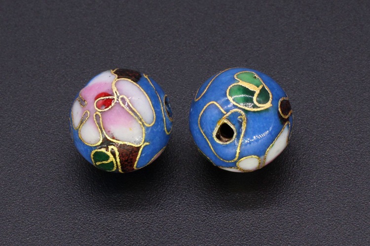 Traditional copper-based cloisonne enamel jewelry, prayer beads, chain accessories, Jingtai blue polished 12#, 14#, 16# round beads pic 7