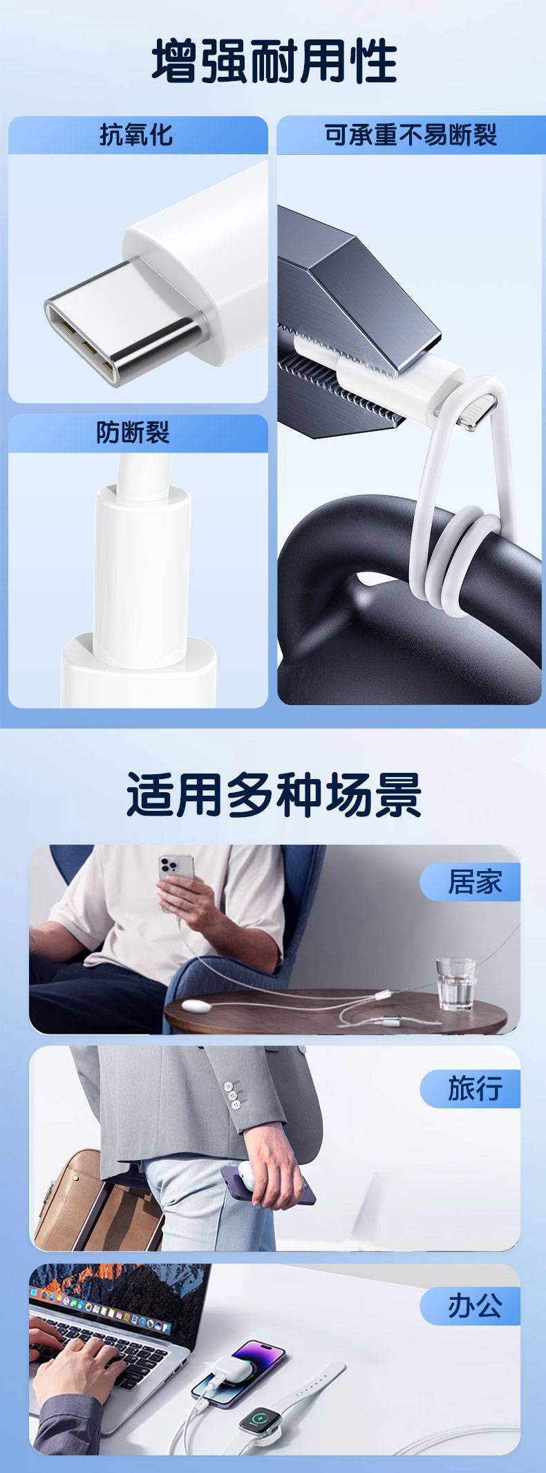 品胜智能二合一手表无线充适用苹果15promax13iWatch三合一数据线详情12