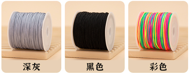 No. 72 jade thread handmade DIY jewelry pendant bracelet woven rope accessory material 0.8mm woven bracelet jade thread full color pic 12
