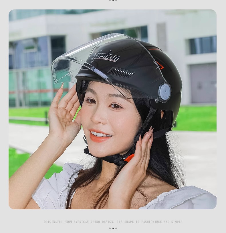 电动车头盔3c认证男女士夏季防晒遮阳透气半盔电瓶摩托车安全帽详情3