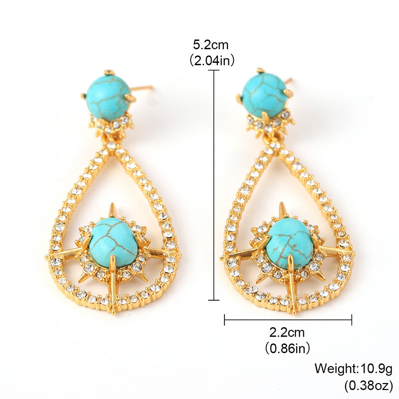 锆石微镶镂空水滴耳环diy古风耳饰饰品 复古小众银针法式轻奢耳钉详情21