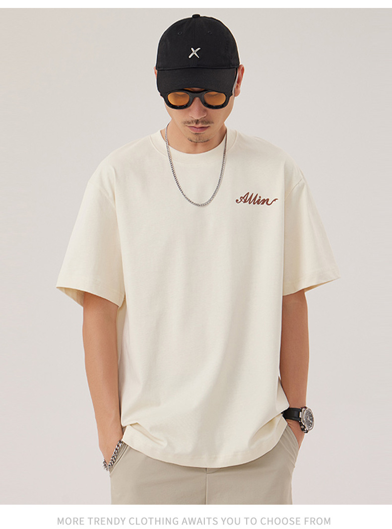 The 2025 summer new half-sleeved T-shirt for men is a trendy and versatile short-sleeved American retro printed loose round-neck T-shirt pic 62