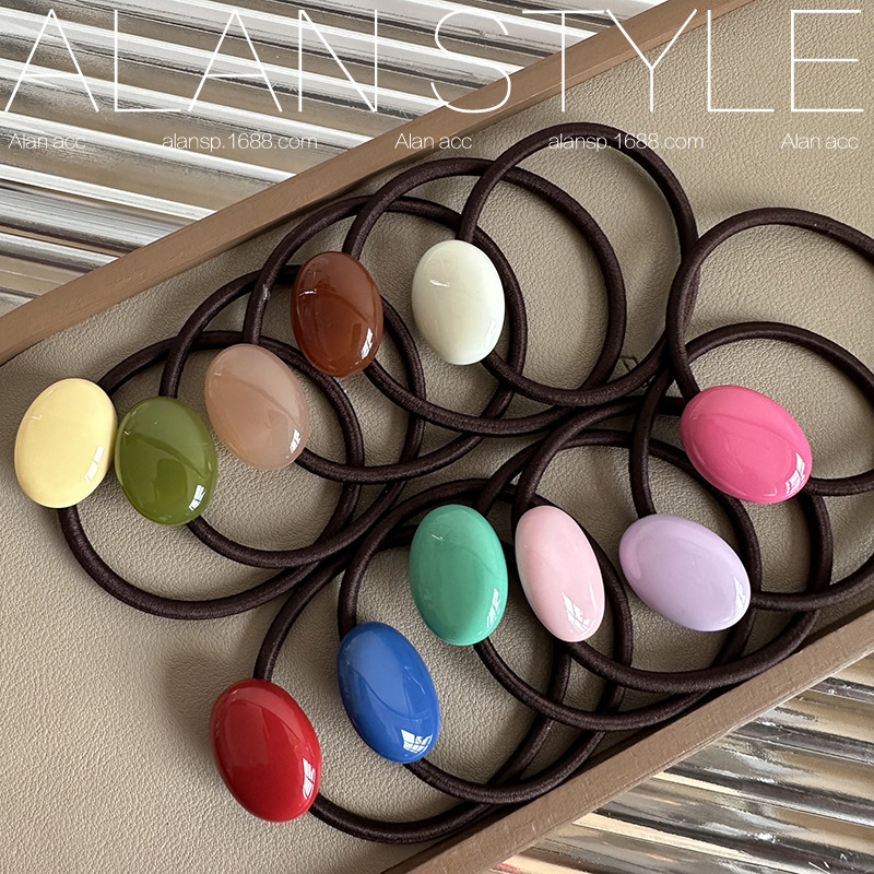 彩色小糖果~韩国春夏树脂椭圆小发圈 法式少女可爱头绳发绳橡皮筋详情5