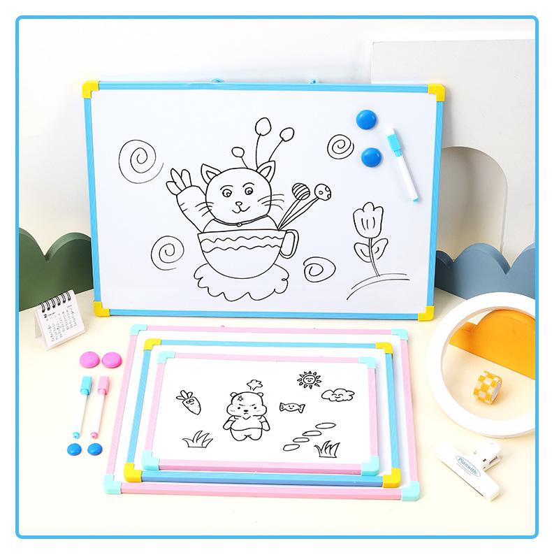 Crystal crystal niños early learning puzzle toy adorable dibujos animados pequeña pizarra blanca tablero de mensajes para el hogar tablero de dibujo tablero de graffitis blanco pic 12