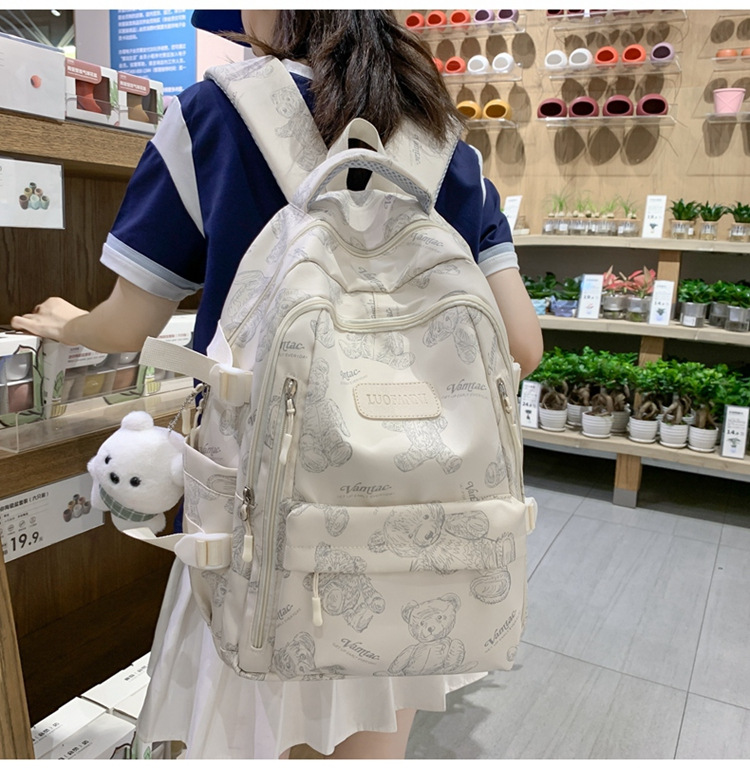 新款潮牌韩版书包女大容量中学生双肩包清新甜美休闲旅行双肩包详情23