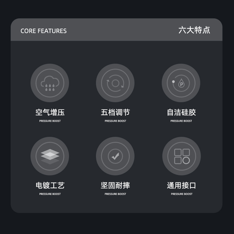 增压花洒喷头家用超强高压大出水量淋雨冲凉强力雨洒淋浴头通用型详情3