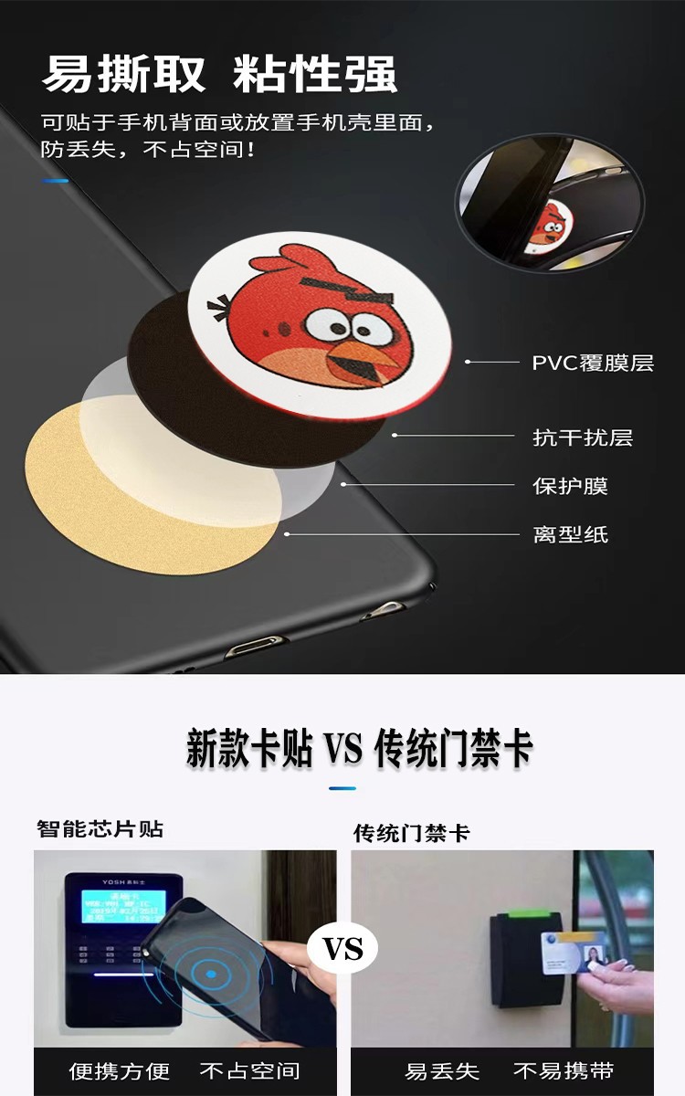 Factory direct sales: T5577 mobile phone stickers, access card stickers, and ID-125 cartoon stickers. New patterns that can be repeatedly erased and written are universal pic 5