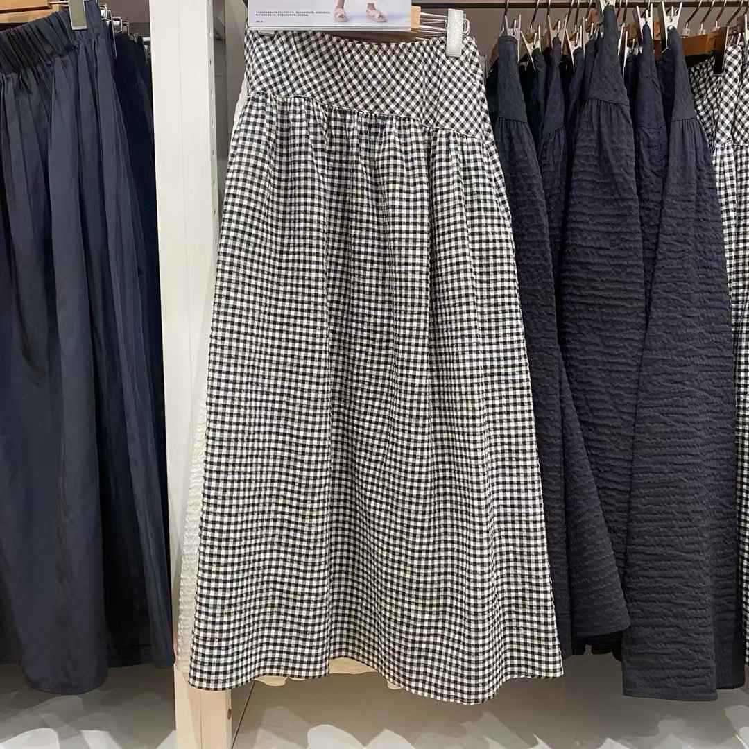 日单女装休闲泡泡纱长裙显瘦半身裙a字裙25春季新款477691 475858详情8
