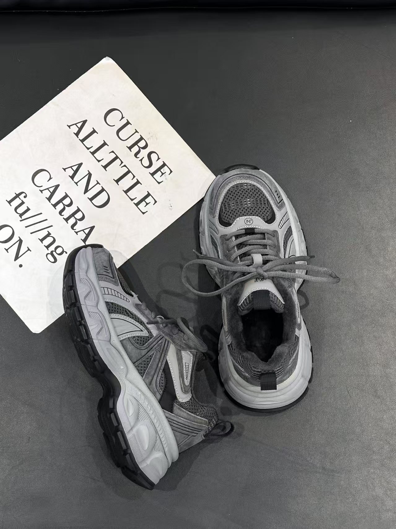 Fleece dad shoes for women 2025 autumn/Winter new retro genuine leather sports casual shoes, versatile thick-soled color-blocking running shoes pic 13