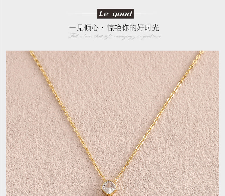 锆石项链女款2025新款轻奢小众士锁骨链生日情人节礼物几何吊坠详情1