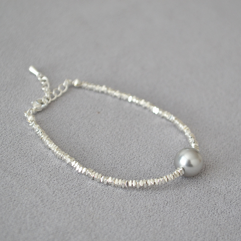 小红书网红款日韩小众轻奢质感不规则闪耀碎银子珍珠简约气质手链详情10