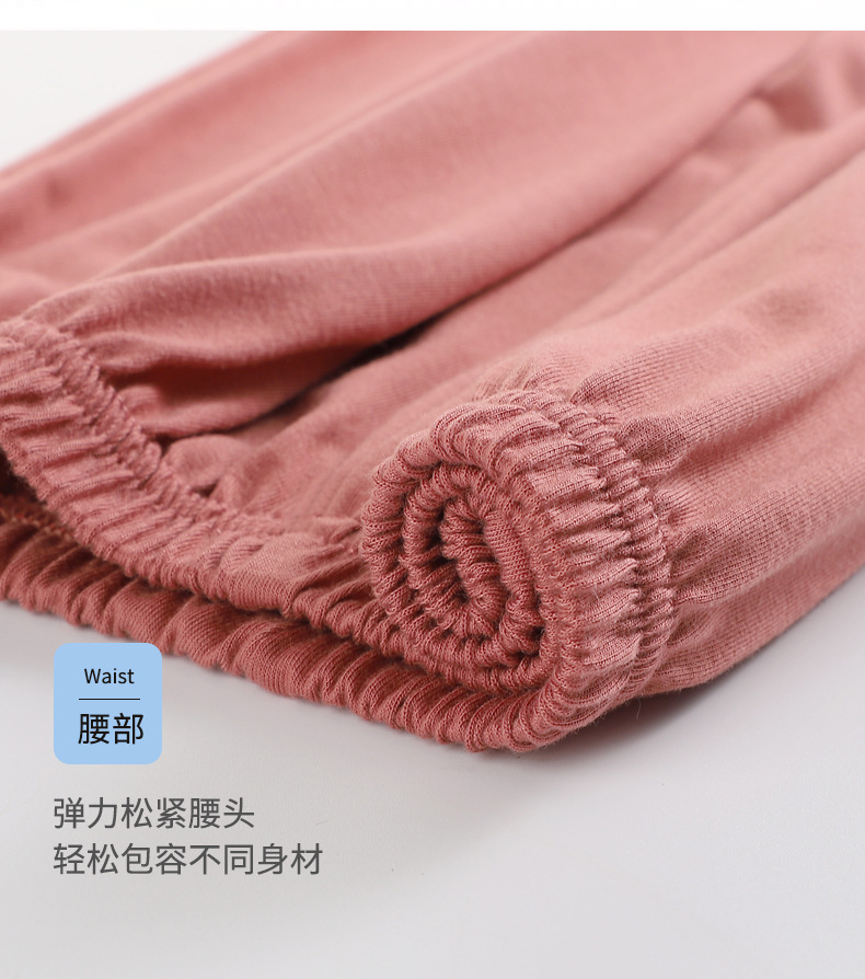 妈妈睡衣女夏季莫代尔短袖七分裤薄款中老年加大码宽松家居服套装详情7
