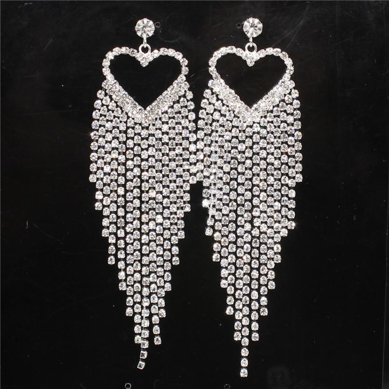 爪链流苏链装饰耳环长款耳针钻链耳饰品女孩首饰铜爪烧焊厂家直销详情14