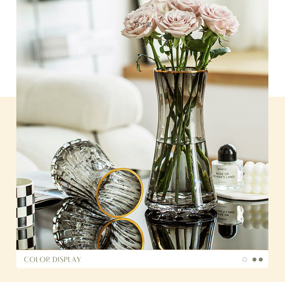 简约轻奢加厚ins风透明玻璃花瓶水养富贵竹鲜花插花客厅摆件批发详情27