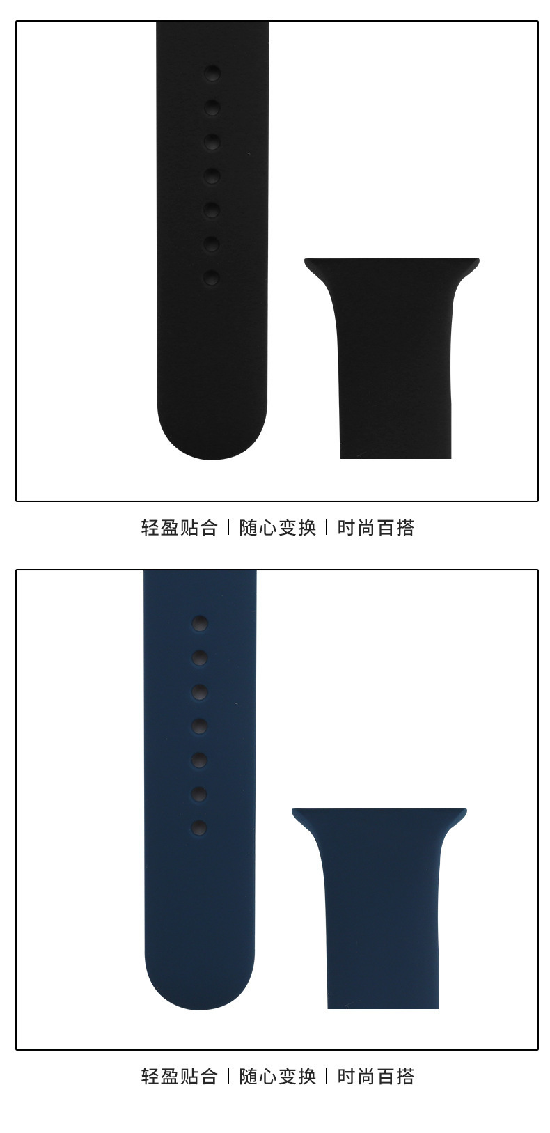 适用于苹果经典单色硅胶表带iwatch9/Ultra纯色硅胶苹果手表带详情6