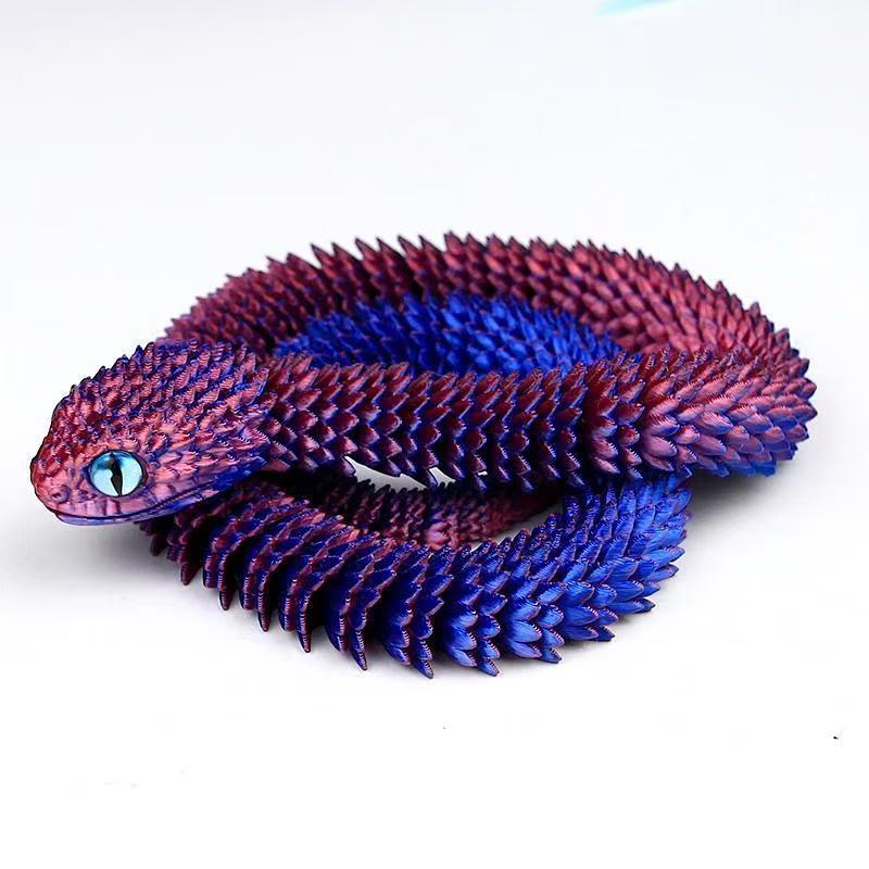【现货】跨境爆款3D打印蛇现在艺术风高级模型玩具精美蝰蛇仿真X详情3