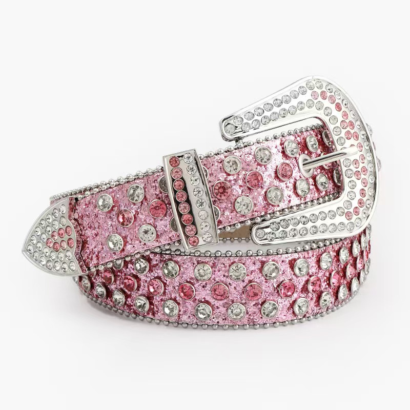 New style of wide belt with pearl eyes and rhinestone inlay decoration for women, versatile jeans and street belt pic 8