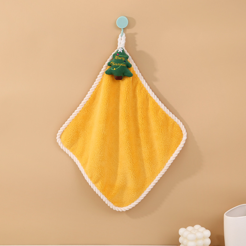 【 Chi Jia 】 Coral Fleece fringed Christmas Series Hand towels, hanging towels, Kitchen and bathroom towels, hanging hand towels pic 6