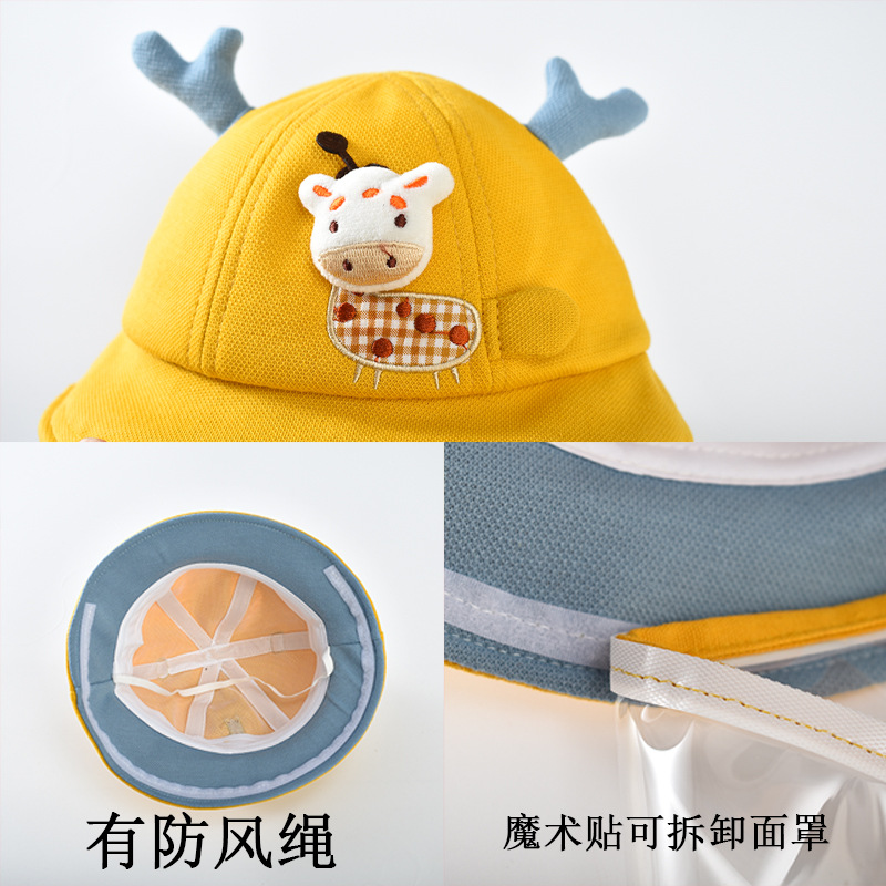婴儿防护面罩0岁儿童宝宝防护帽防飞沫隔离外出帽子秋冬一岁详情4