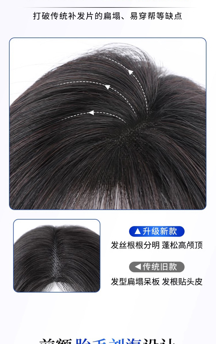 假发刘海女轻薄增发高颅白发量头顶补发假刘海蓬松假刘海假发片详情6