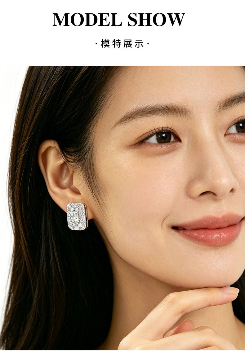Серебристый цирконий s925 серебряная игла высокого класса pic 8