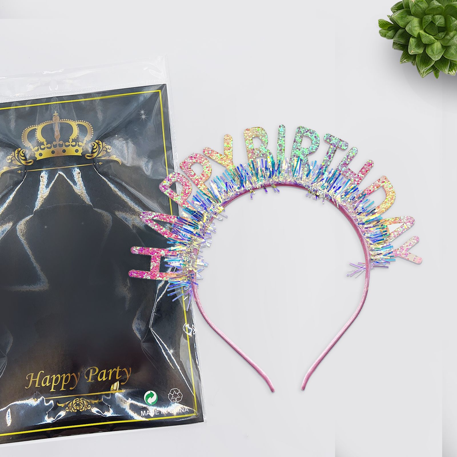 闪粉生日发箍西语英语多款Feliz闪粉金丝西生日派对头箍聚会拍照详情17