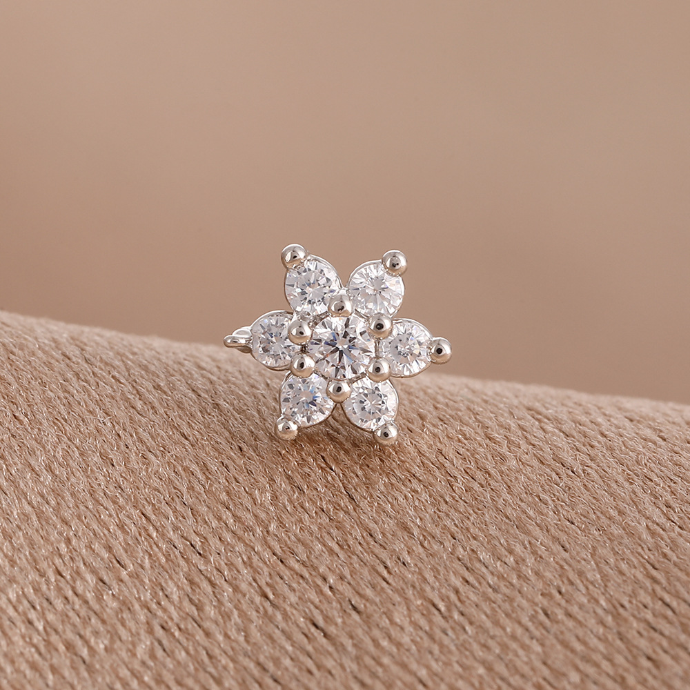 跨境钛钢镶钻鼻钉螺丝拧球直杠鼻钉不锈钢耳钉气质小众设计感耳钉详情17