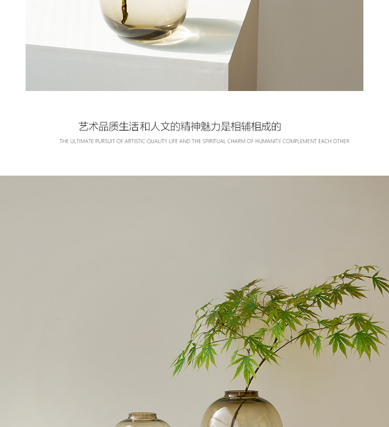 高级感花瓶摆件玻璃水培吊钟雪柳马醉木水养插花鲜花客厅落地装饰详情23