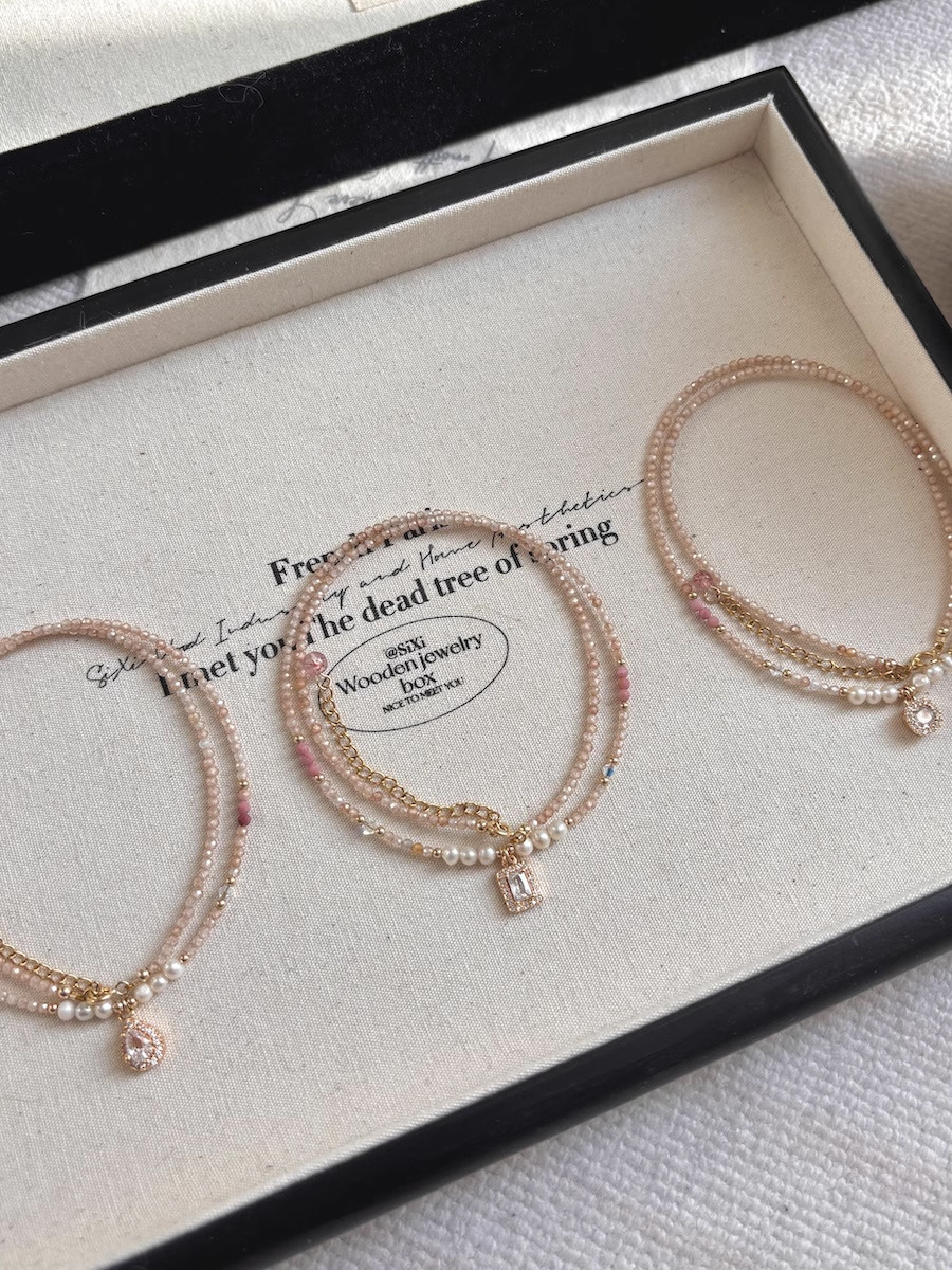 多巴胺项链不掉色女夏季高级感小众水晶锆石串珠吊坠锁骨颈链饰品详情9