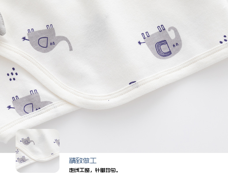 新生婴儿内衣服无骨纯棉春秋款魔术贴半背睡衣满月和尚服宝宝上衣详情20
